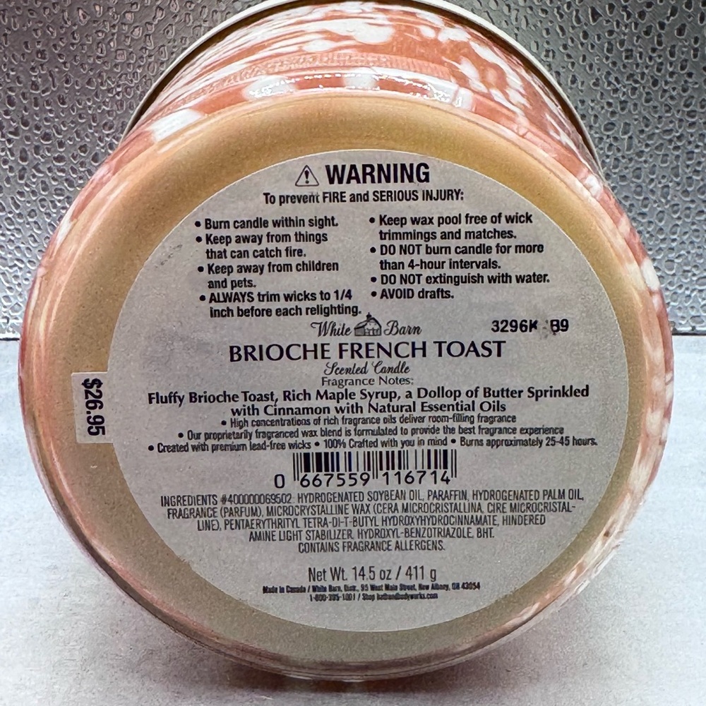 Bath & Body Works Brioche French Toast 3 Wick Candle - Picture 2 of 3